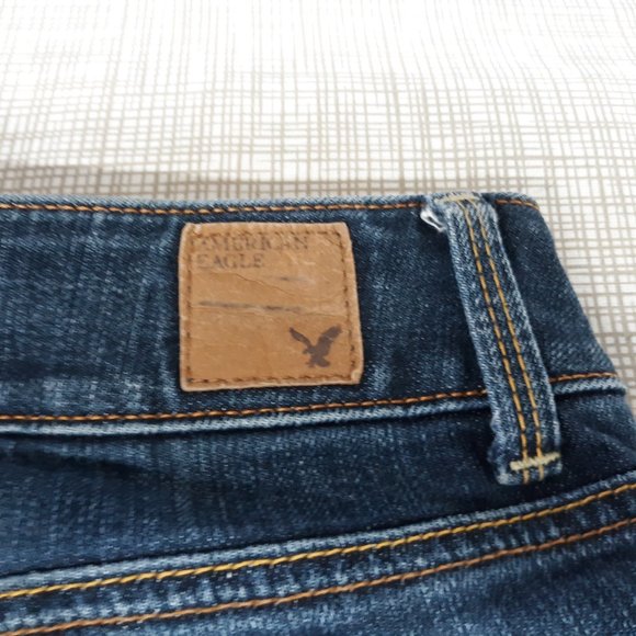 American Eagle Women's Jeans Size 4 Straight Crop Artist Low Rise Stretch Blue - Picture 7 of 16